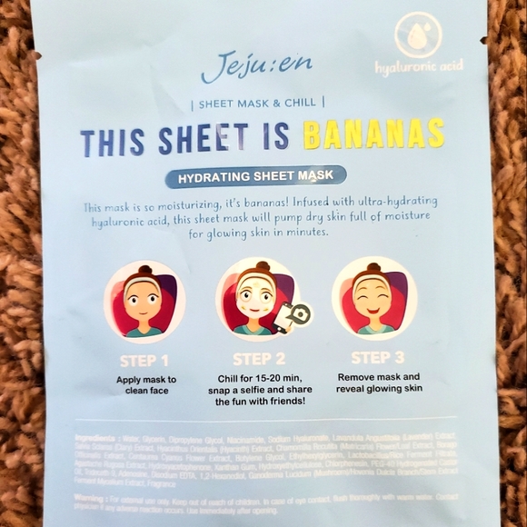 Jeju:en Face Masks, This sheet is bananas & You can't handle this sheet, Qty:2 - Picture 5 of 6